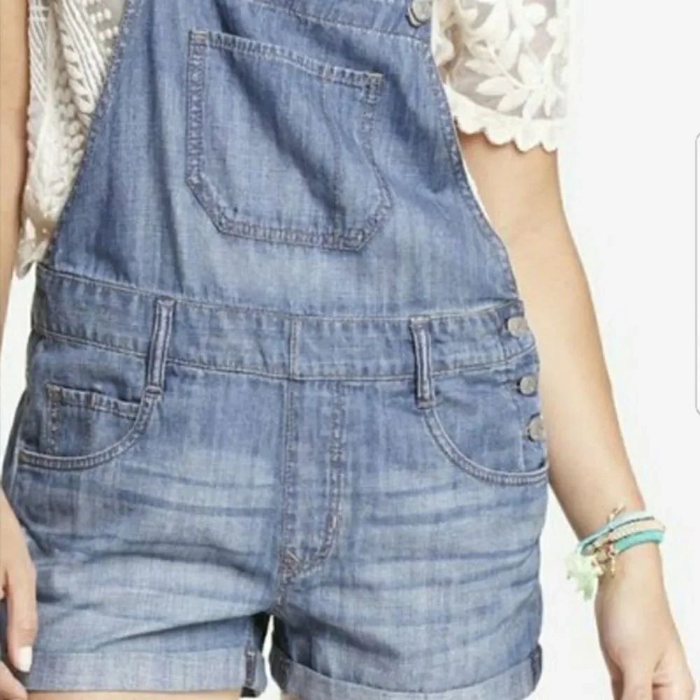 ✨ Express Blue Denim Overall Shorts✨ - Picture 6 of 6